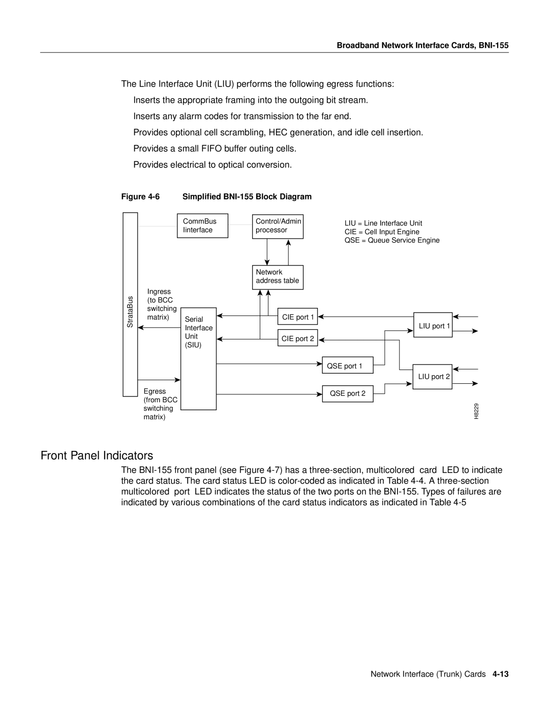 Cisco Systems 8600 Series manual Simplified BNI-155 Block Diagram 