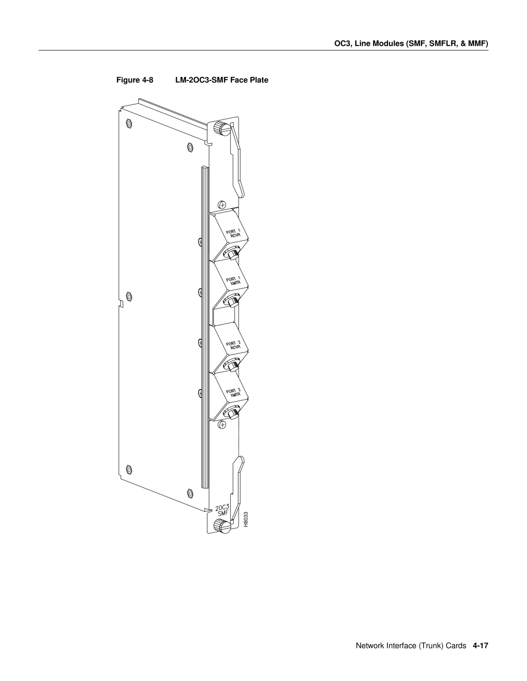 Cisco Systems 8600 Series manual LM-2OC3-SMF Face Plate 