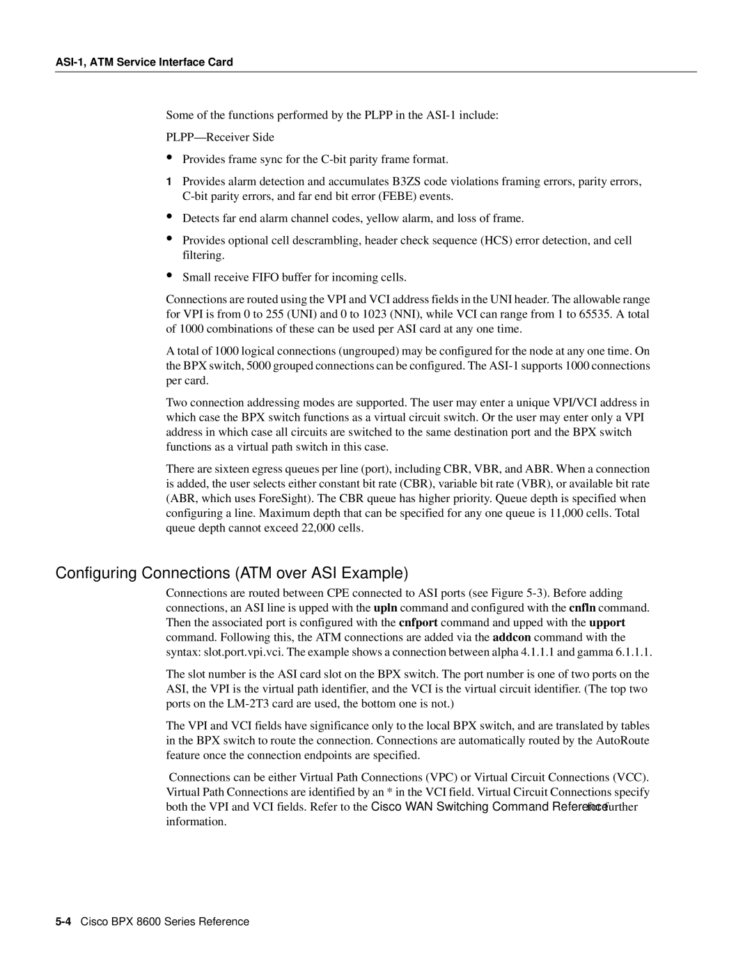 Cisco Systems 8600 Series manual Configuring Connections ATM over ASI Example 