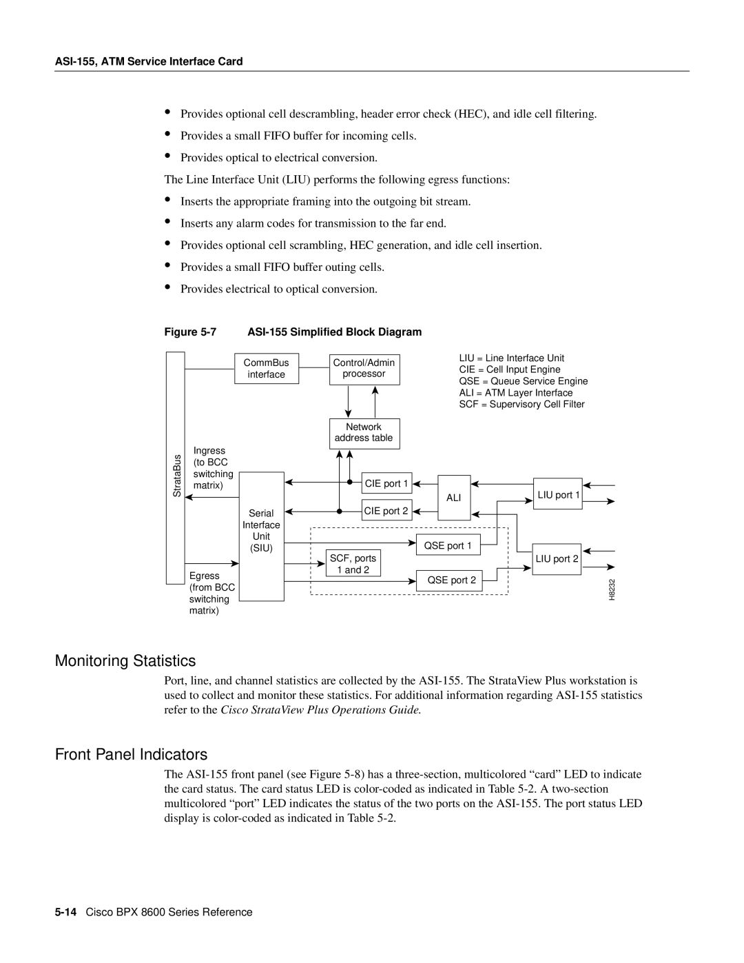 Cisco Systems 8600 Series manual ASI-155 Simplified Block Diagram 