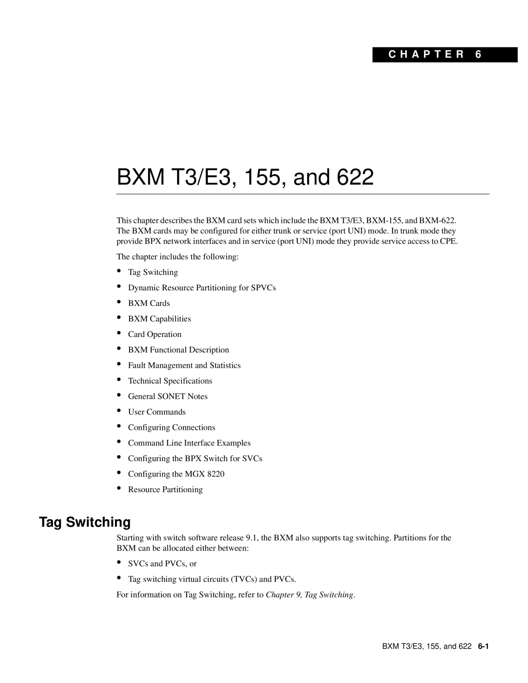 Cisco Systems 8600 Series manual BXM T3/E3, 155, Tag Switching 