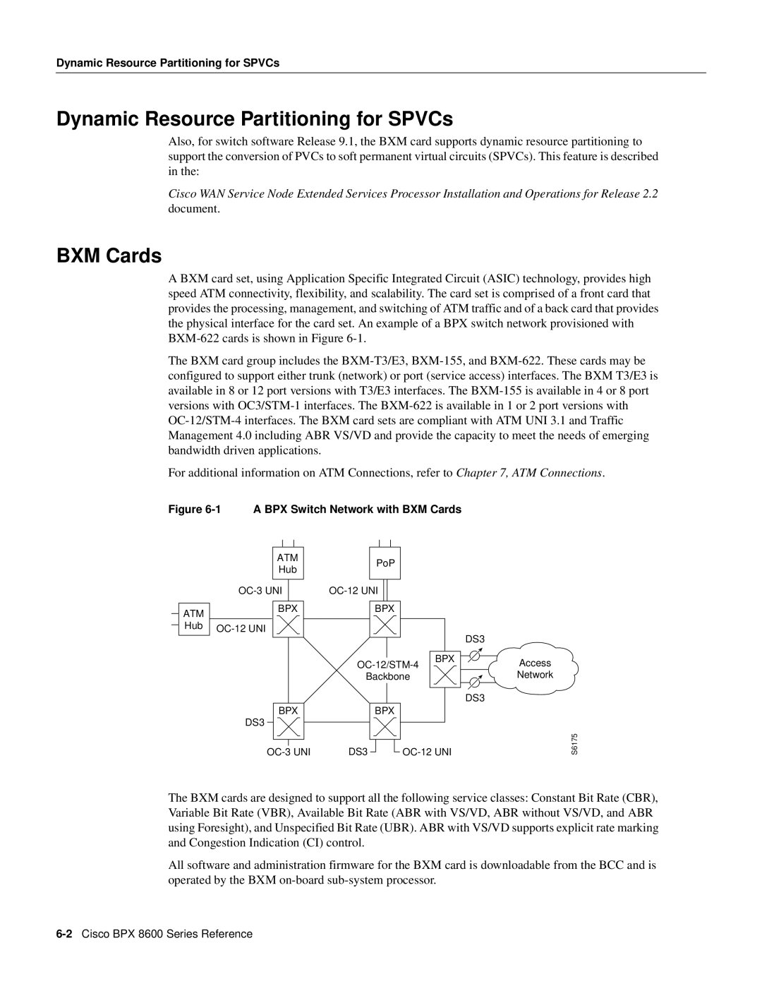 Cisco Systems 8600 Series manual Dynamic Resource Partitioning for SPVCs, BXM Cards 