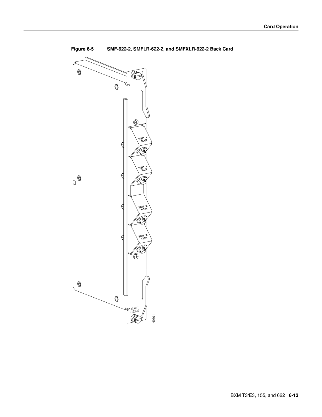 Cisco Systems 8600 Series manual SMF-622-2, SMFLR-622-2, and SMFXLR-622-2 Back Card 