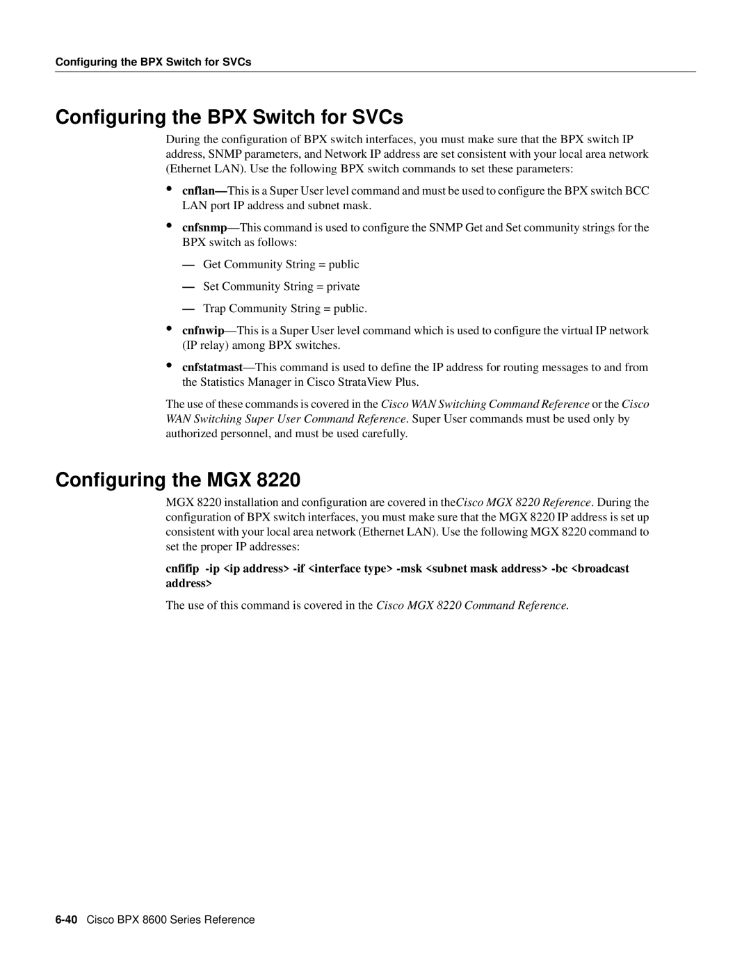 Cisco Systems manual 40Cisco BPX 8600 Series Reference 