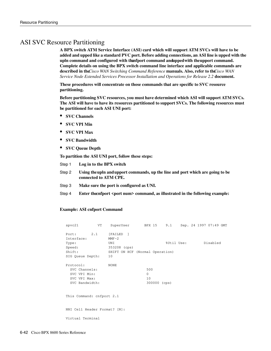 Cisco Systems 8600 Series manual ASI SVC Resource Partitioning 