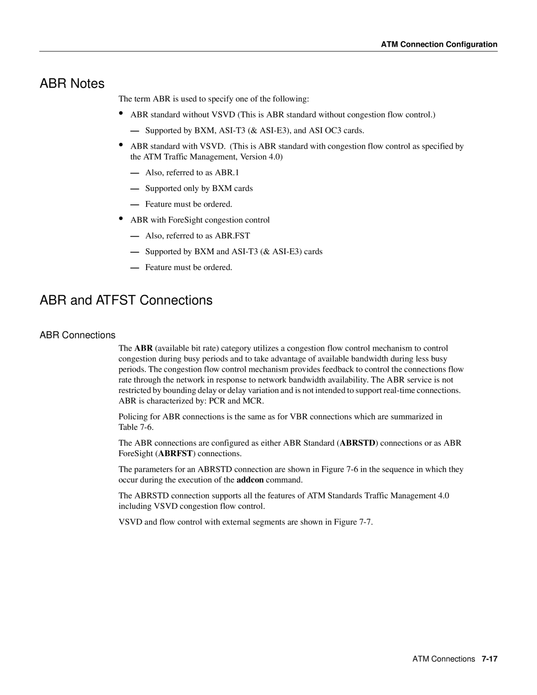 Cisco Systems 8600 Series manual ABR Notes, ABR and Atfst Connections, ABR Connections 