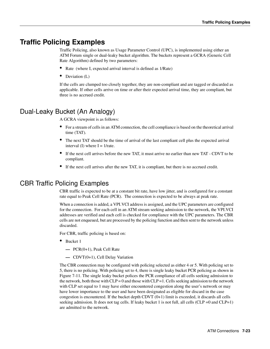 Cisco Systems 8600 Series manual Dual-Leaky Bucket An Analogy, CBR Traffic Policing Examples 