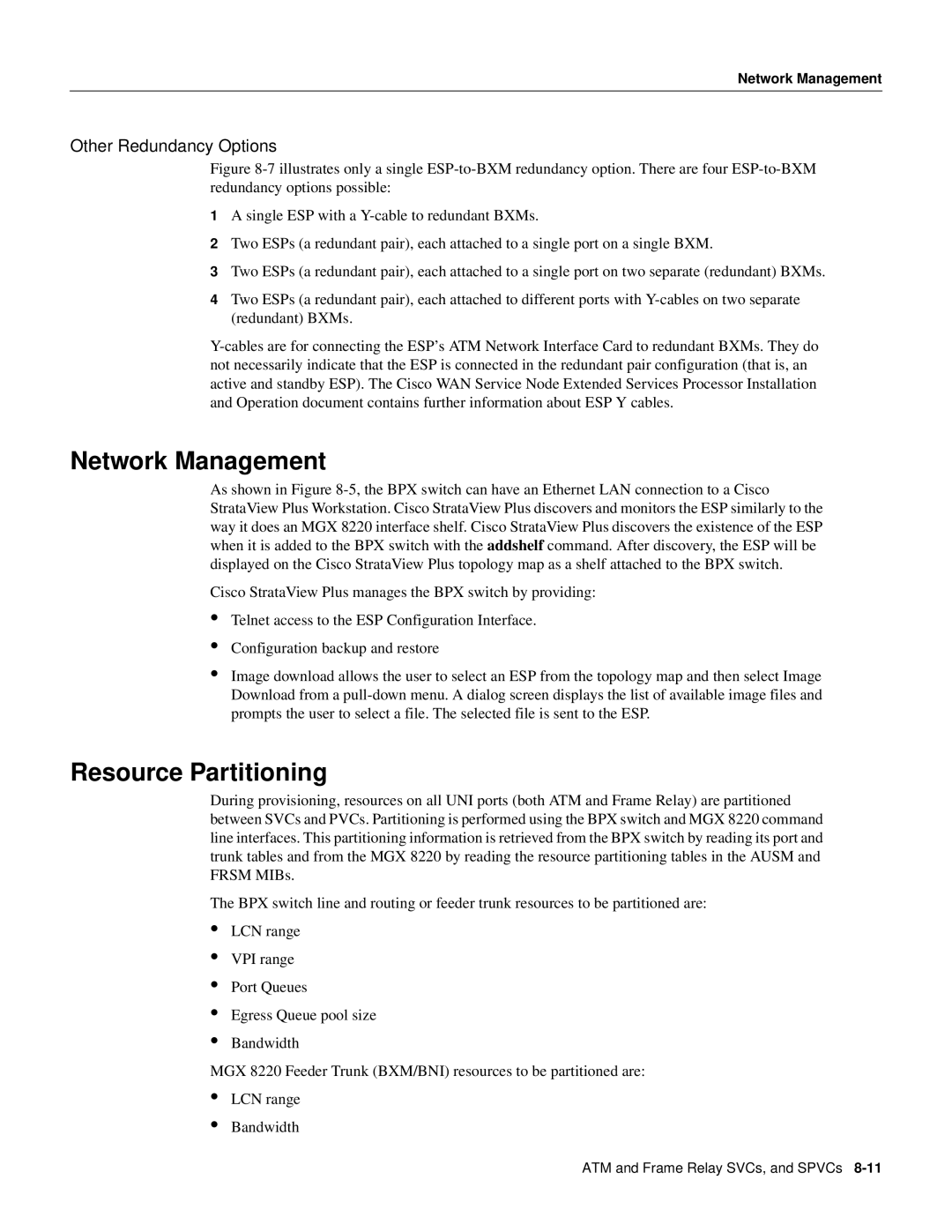 Cisco Systems 8600 Series manual Other Redundancy Options, Network Management 