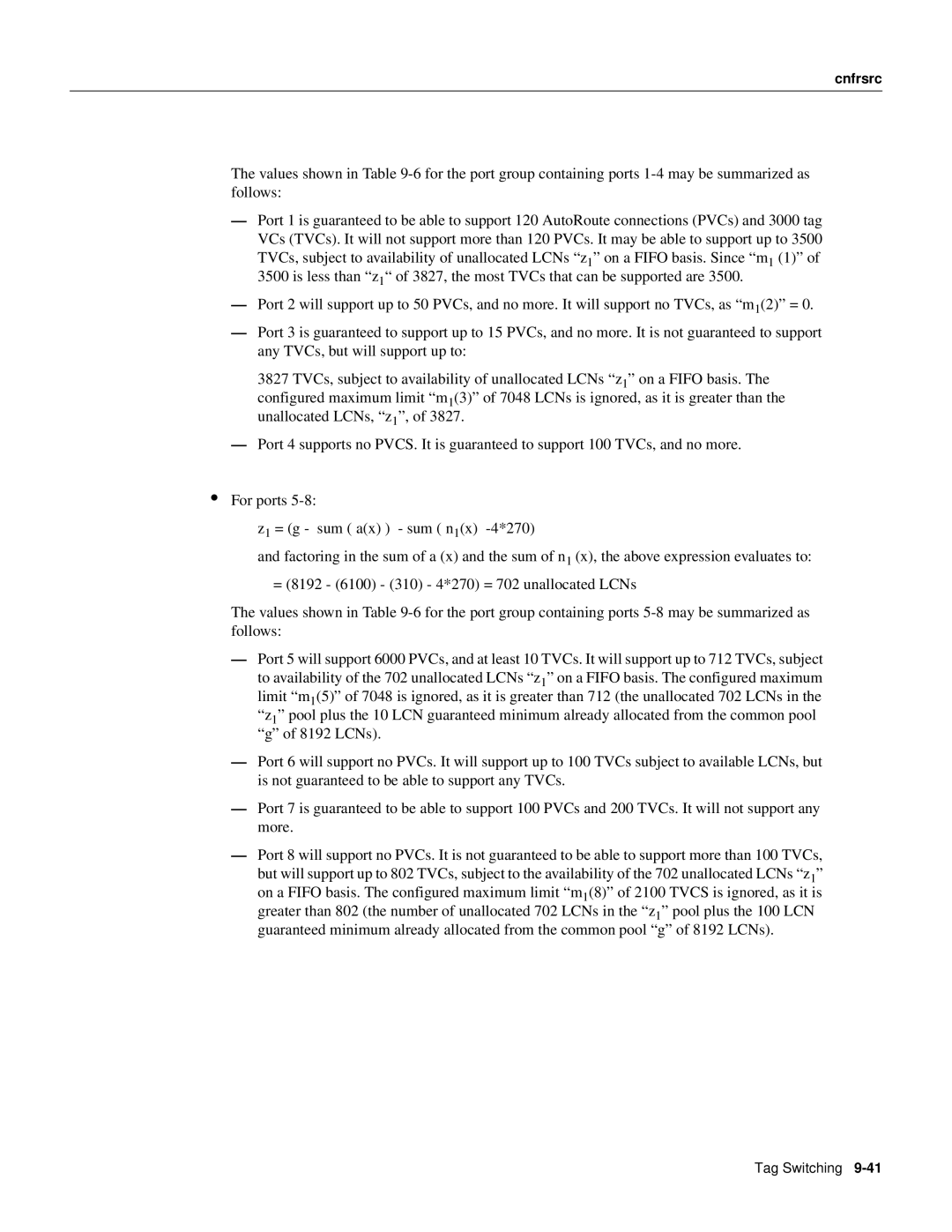 Cisco Systems 8600 Series manual Cnfrsrc 