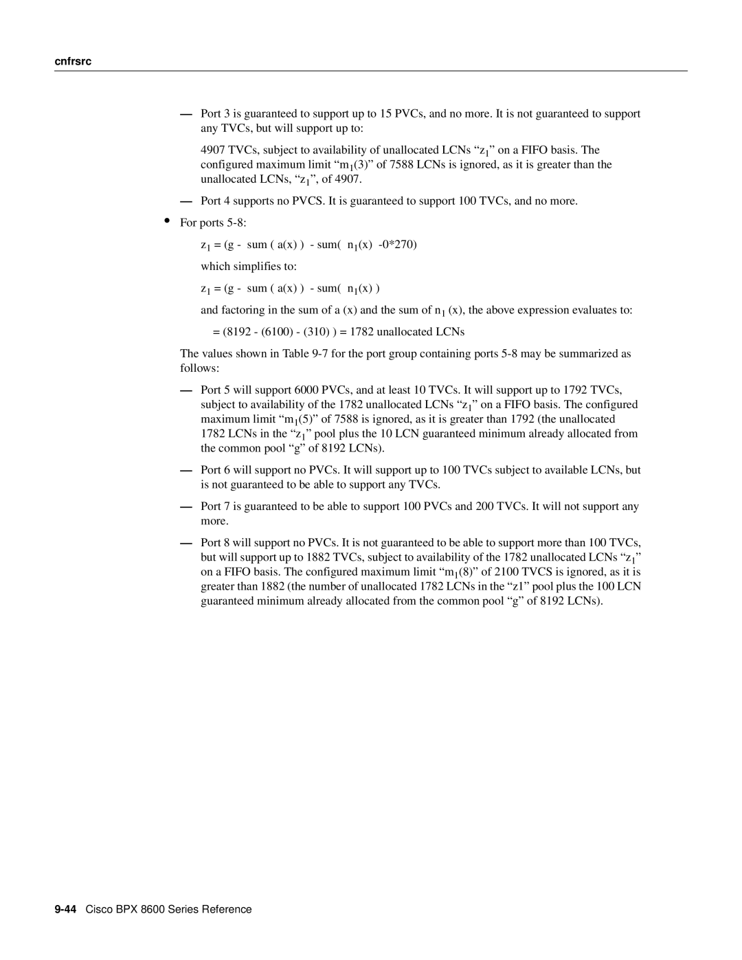 Cisco Systems manual 44Cisco BPX 8600 Series Reference 