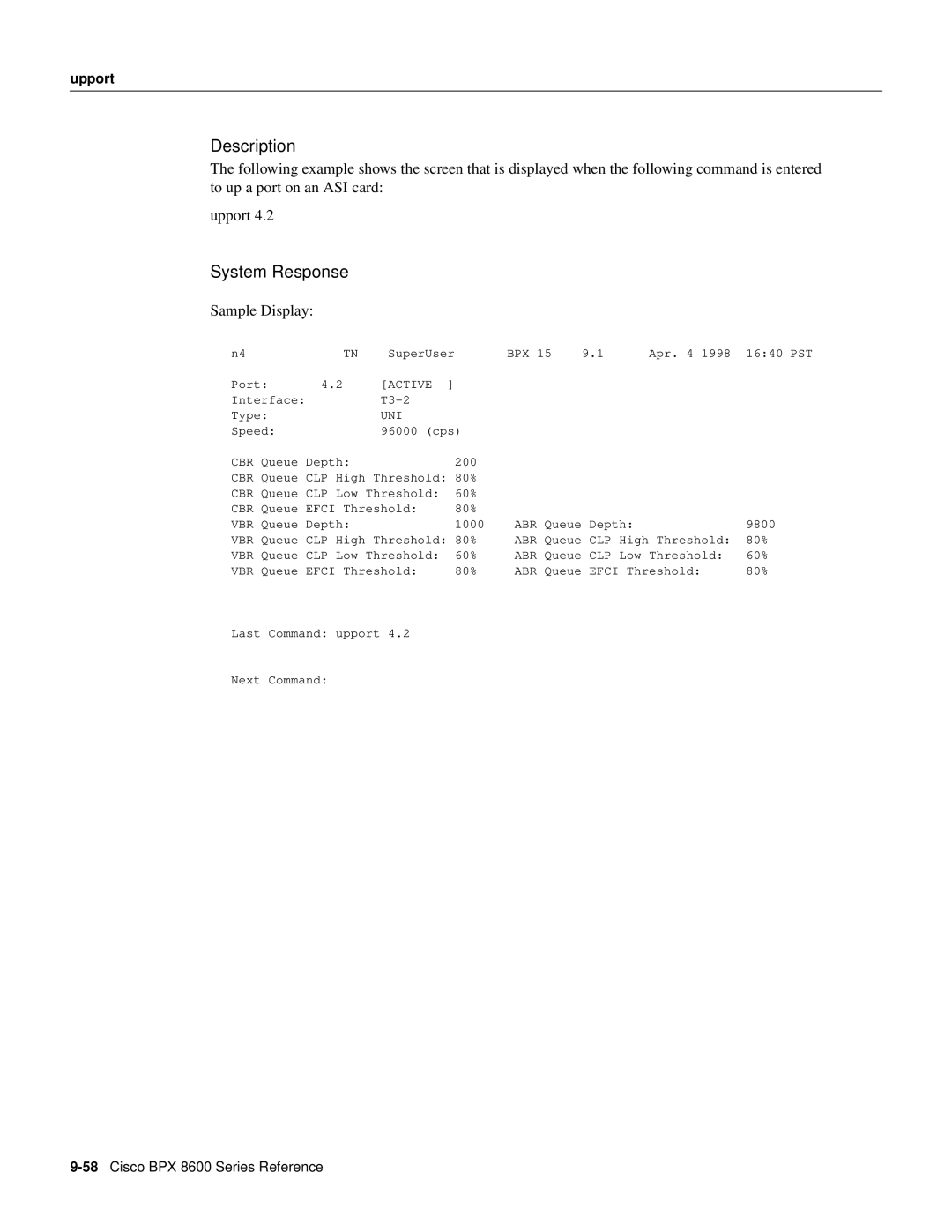 Cisco Systems 8600 Series manual System Response 