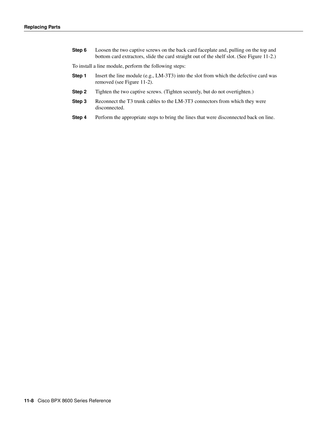 Cisco Systems manual 11-8Cisco BPX 8600 Series Reference 