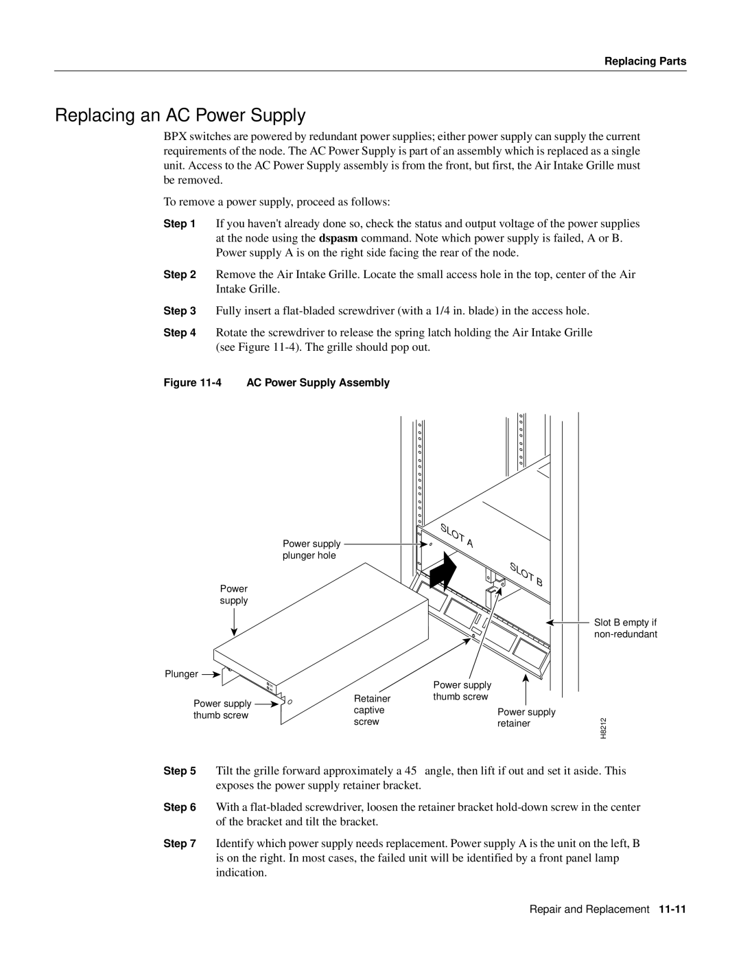 Cisco Systems 8600 Series manual Replacing an AC Power Supply, AC Power Supply Assembly 