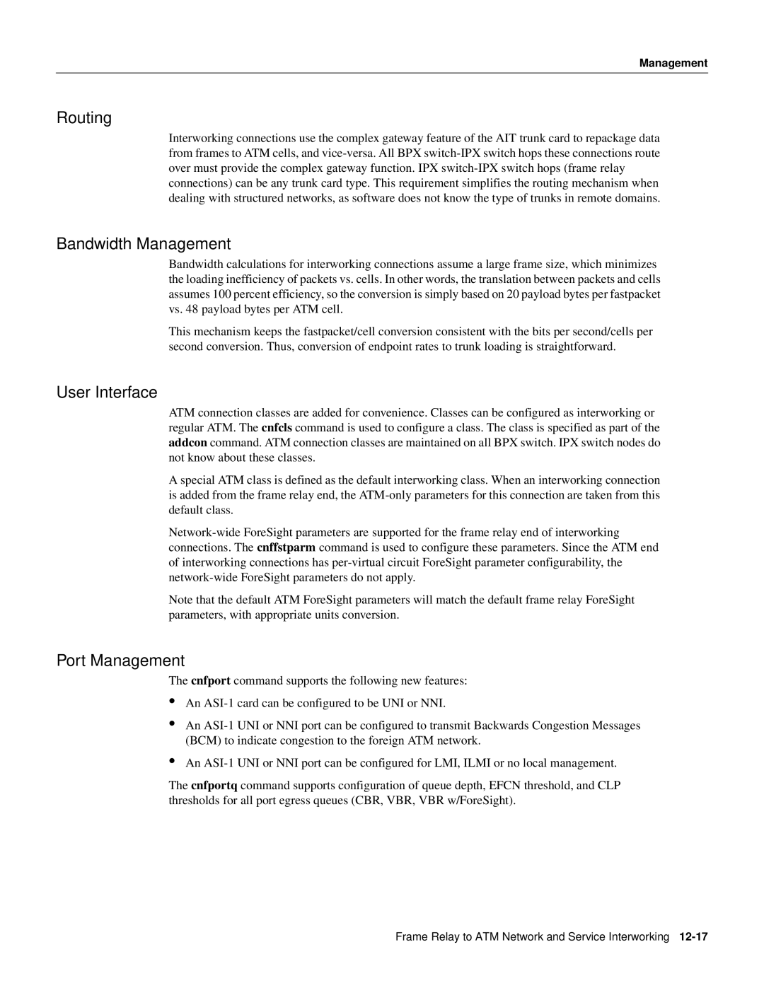 Cisco Systems 8600 Series manual Routing, Bandwidth Management, User Interface 