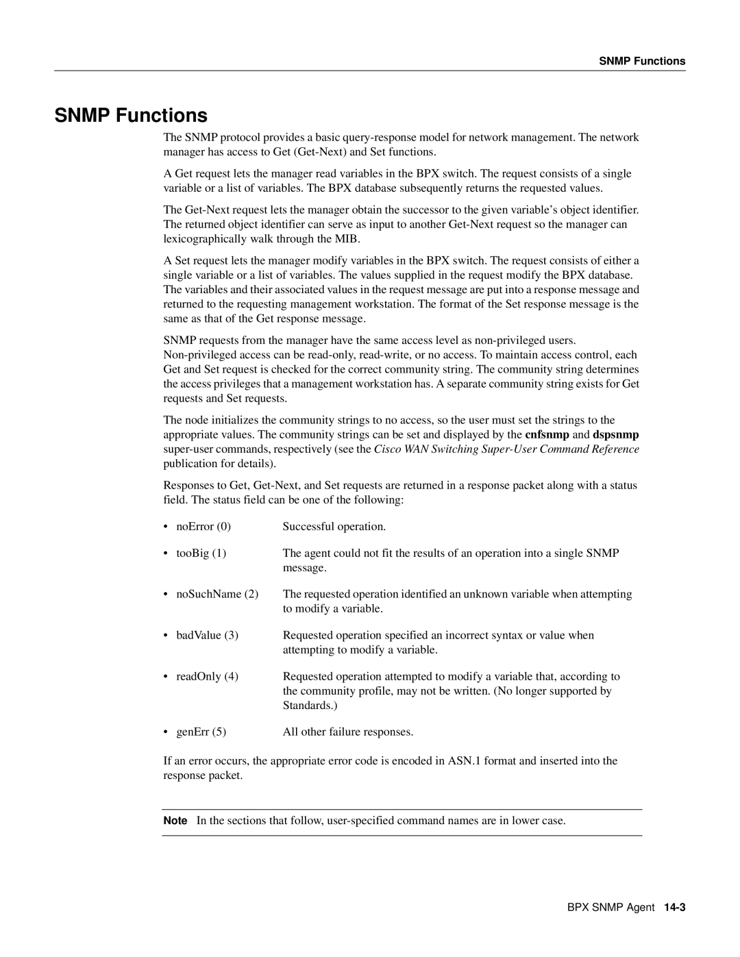 Cisco Systems 8600 Series manual Snmp Functions 