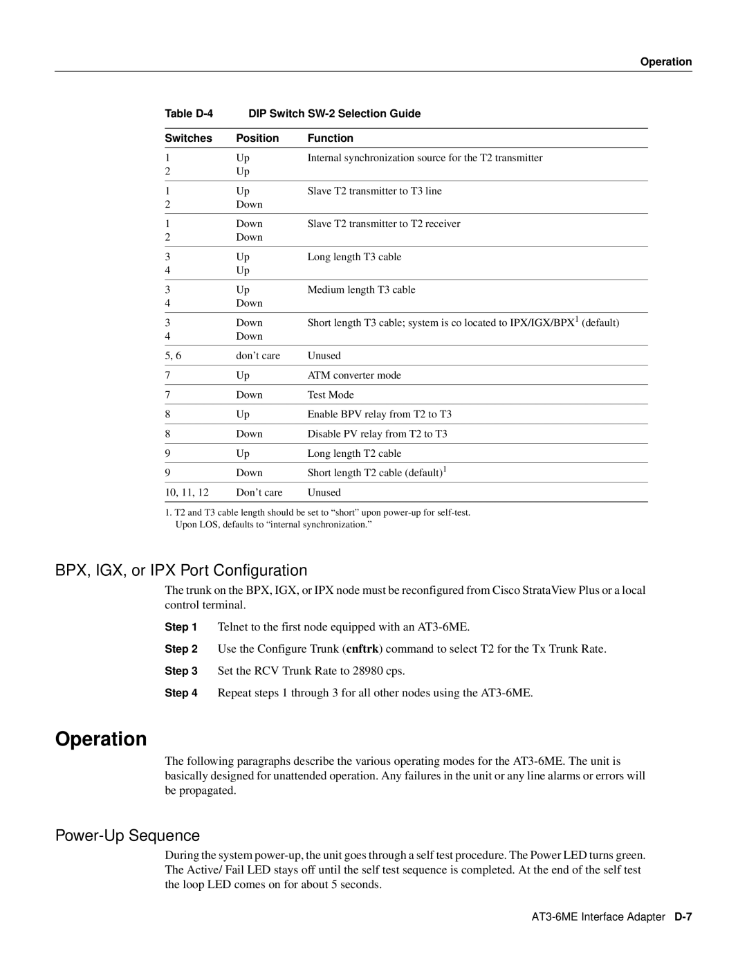 Cisco Systems 8600 Series manual Operation, BPX, IGX, or IPX Port Configuration, Power-Up Sequence 