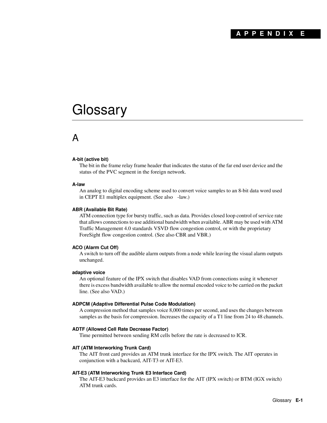 Cisco Systems 8600 Series manual Glossary 