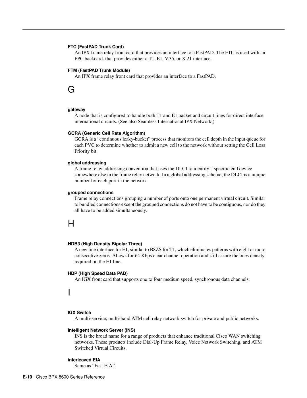 Cisco Systems 8600 Series FTC FastPAD Trunk Card, FTM FastPAD Trunk Module, Gateway, Gcra Generic Cell Rate Algorithm 