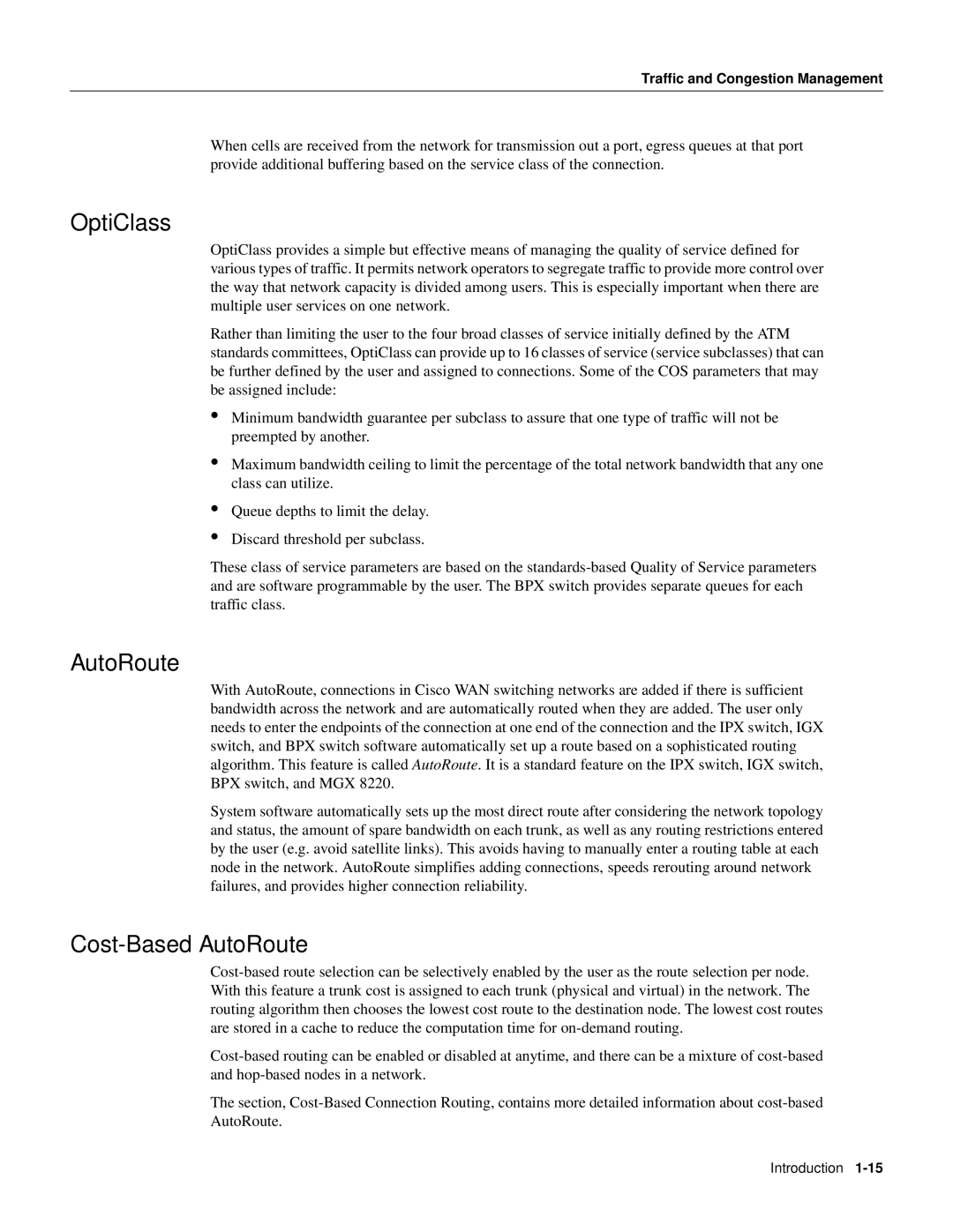 Cisco Systems 8600 Series manual OptiClass, Cost-Based AutoRoute 