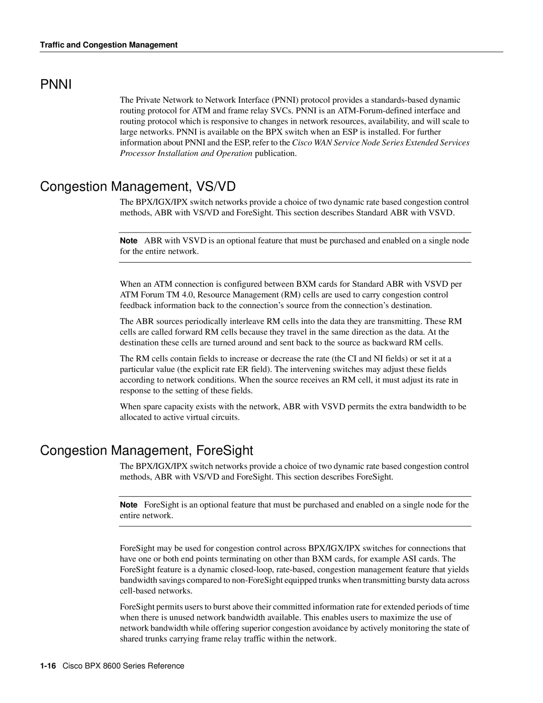 Cisco Systems 8600 Series manual Congestion Management, VS/VD, Congestion Management, ForeSight 