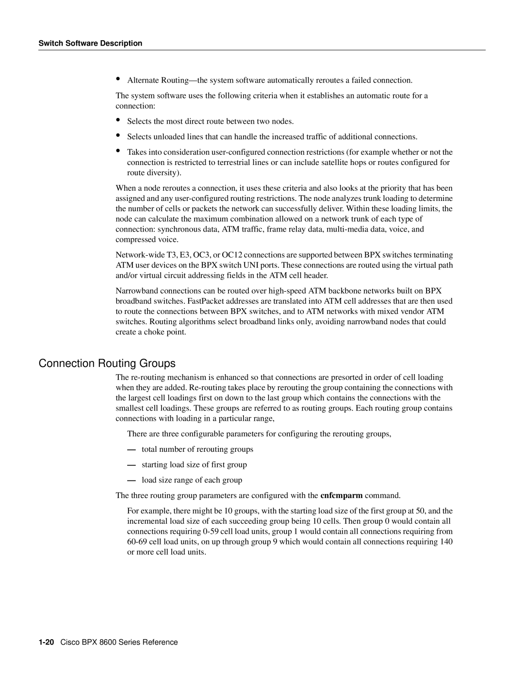 Cisco Systems 8600 Series manual Connection Routing Groups 