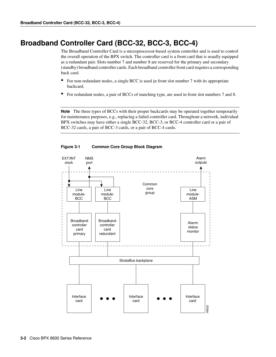 Cisco Systems 8600 Series manual Broadband Controller Card BCC-32, BCC-3, BCC-4, Common Core Group Block Diagram 