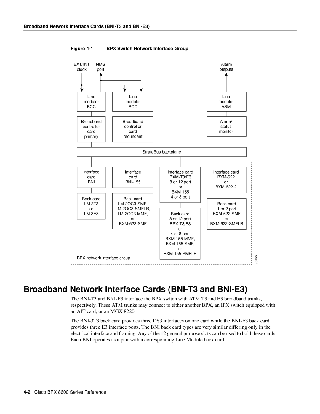 Cisco Systems 8600 Series manual Broadband Network Interface Cards BNI-T3 and BNI-E3 