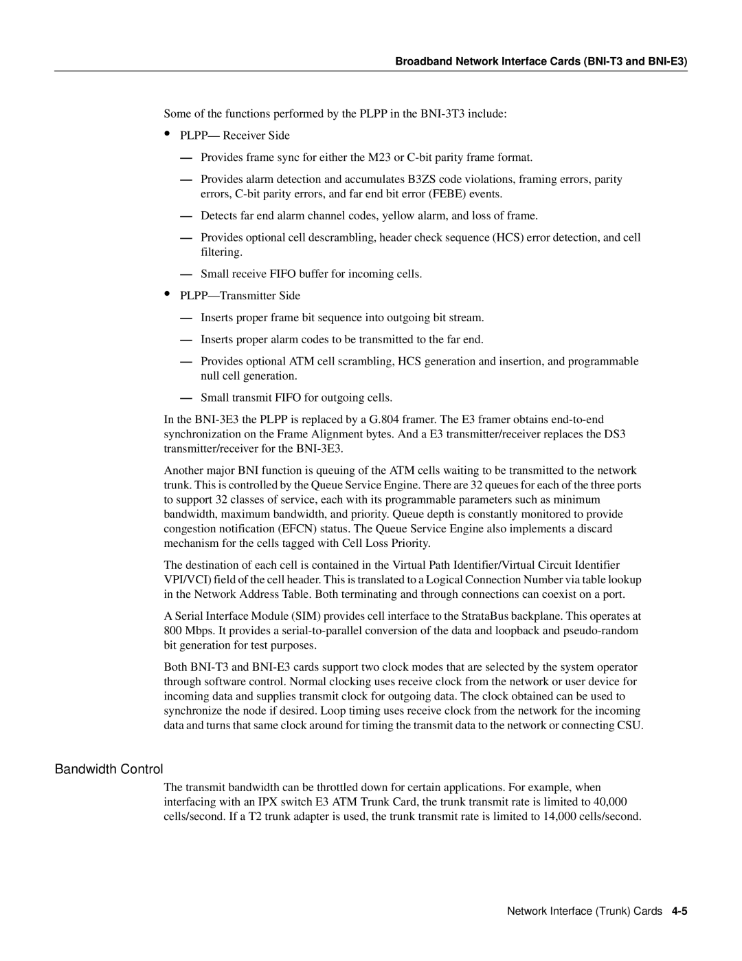 Cisco Systems 8600 Series manual Bandwidth Control 