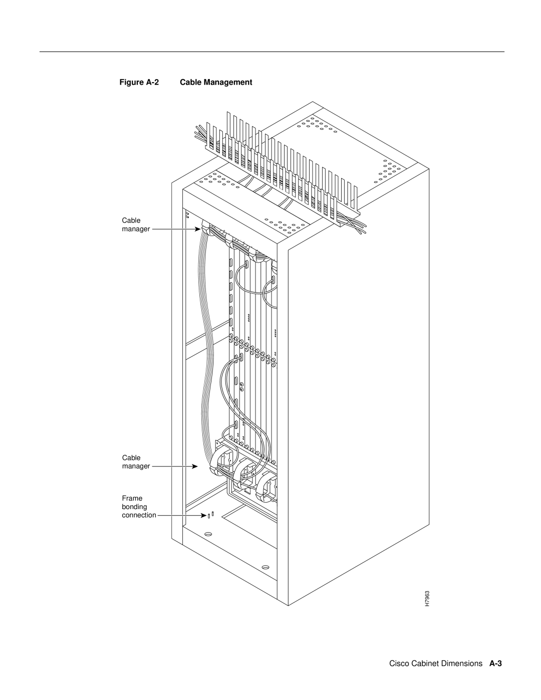 Cisco Systems 8600 dimensions Figure A-2 Cable Management, Cisco Cabinet Dimensions A-3 