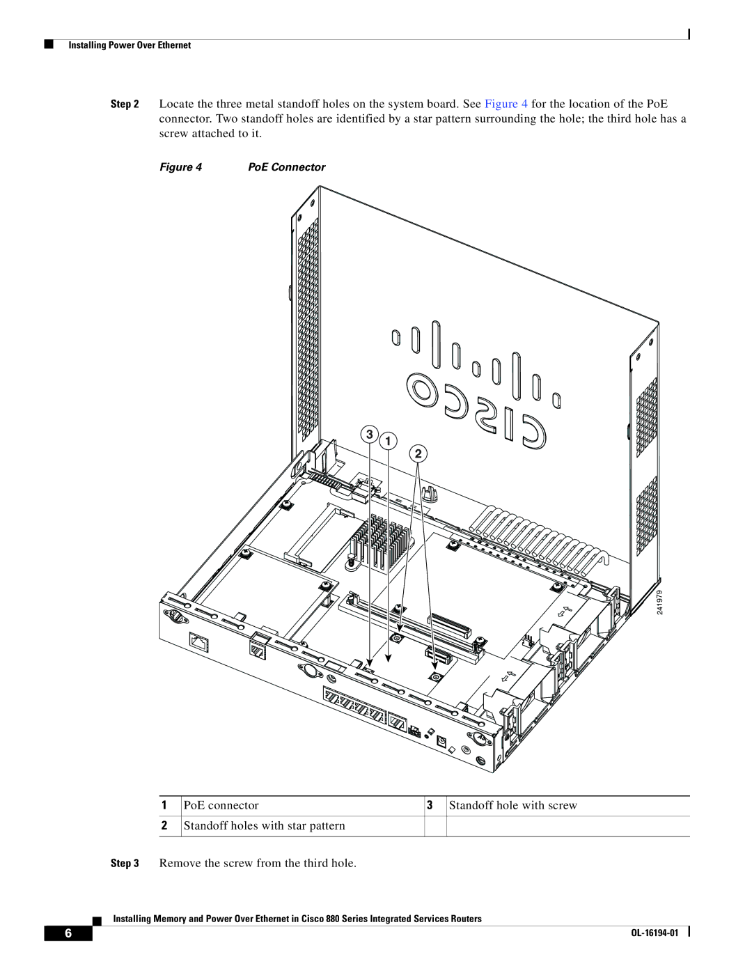 Cisco Systems 880 Series manual PoE Connector 