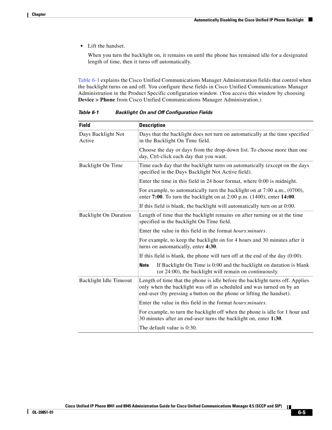 Cisco Systems 8945, 8941 manual Field Description 