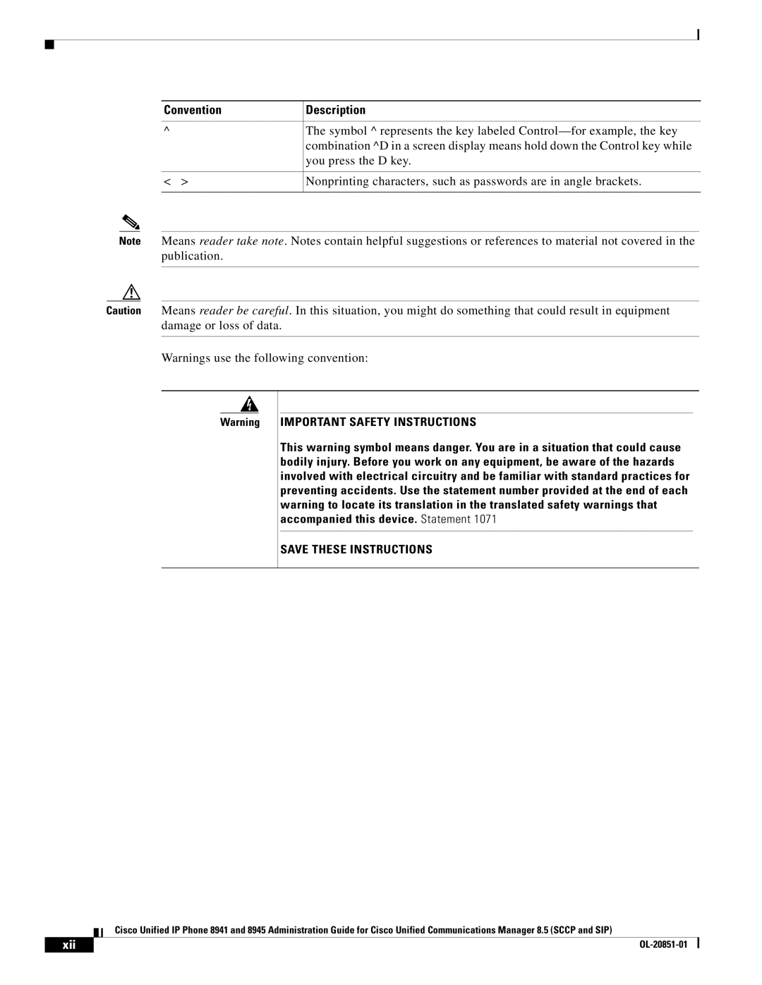 Cisco Systems 8941, 8945 manual Important Safety Instructions 