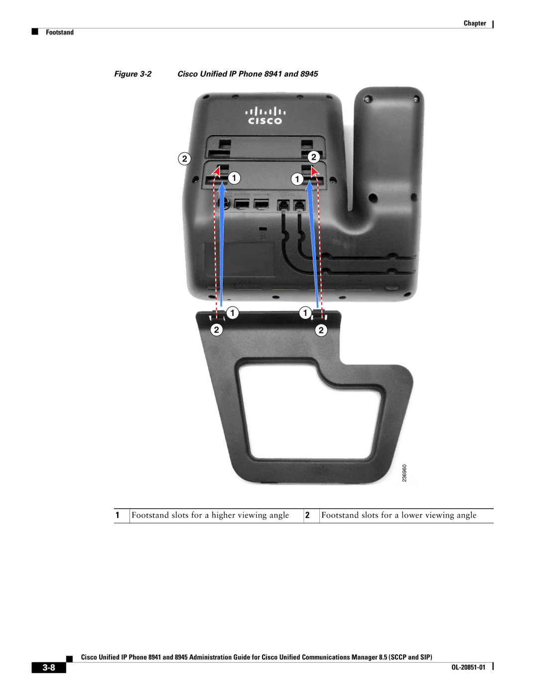 Cisco Systems 8941, 8945 manual Chapter Footstand 