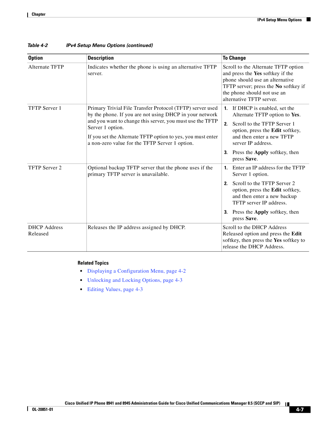 Cisco Systems 8945, 8941 manual Related Topics 