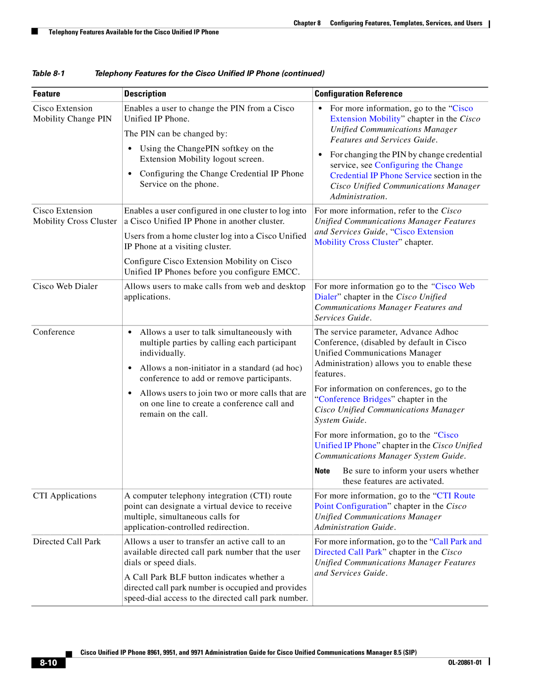 Cisco Systems 8961 manual Features and Services Guide, Administration, Services Guide, Cisco Extension 