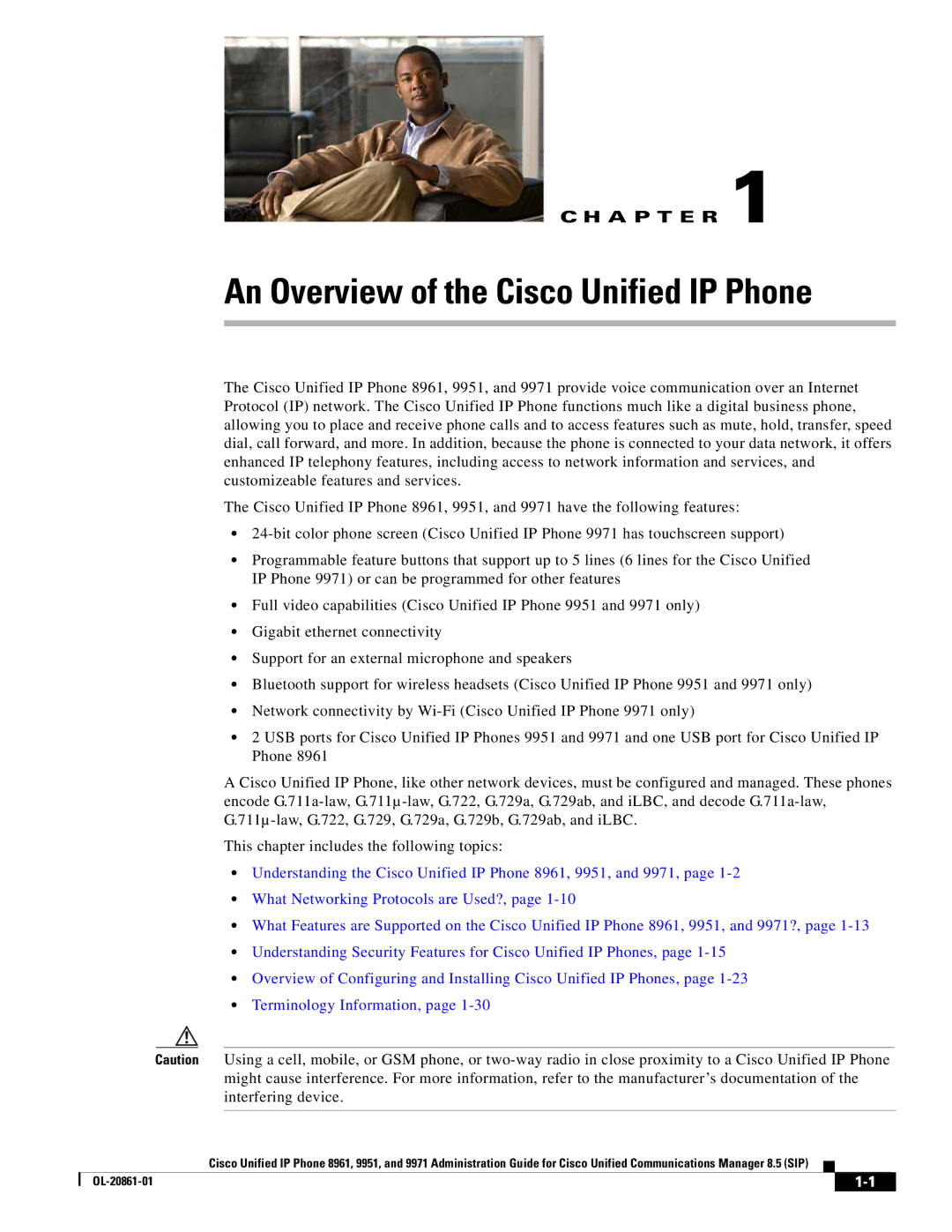 Cisco Systems 8961 manual An Overview of the Cisco Unified IP Phone 