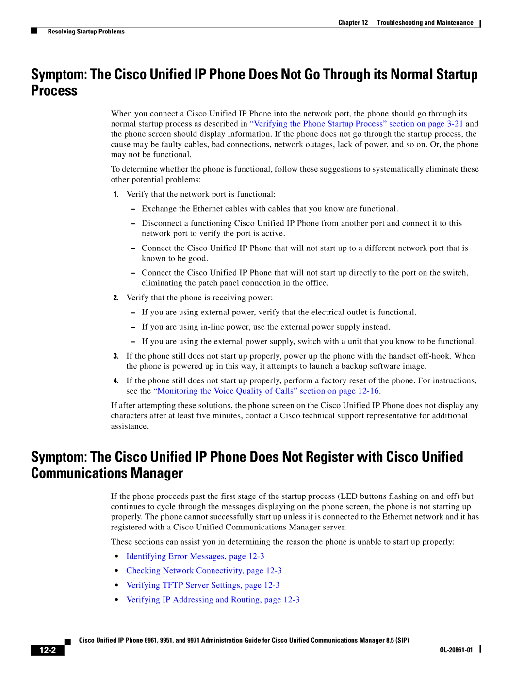 Cisco Systems 8961 manual 12-2 