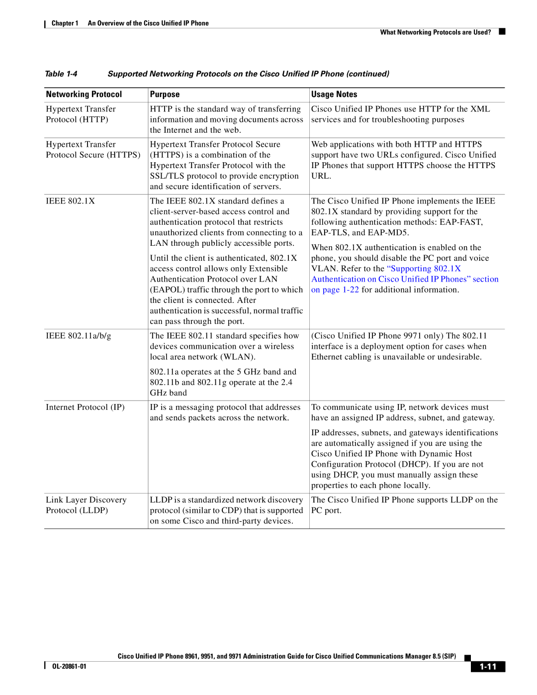 Cisco Systems 8961 manual Url, Authentication on Cisco Unified IP Phones section 