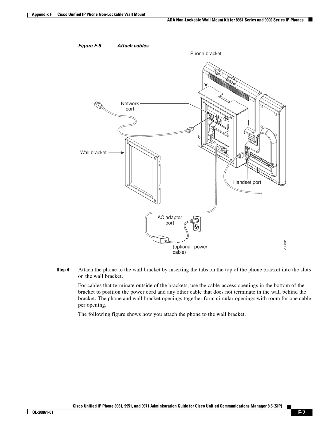 Cisco Systems 8961 manual Figure F-6 