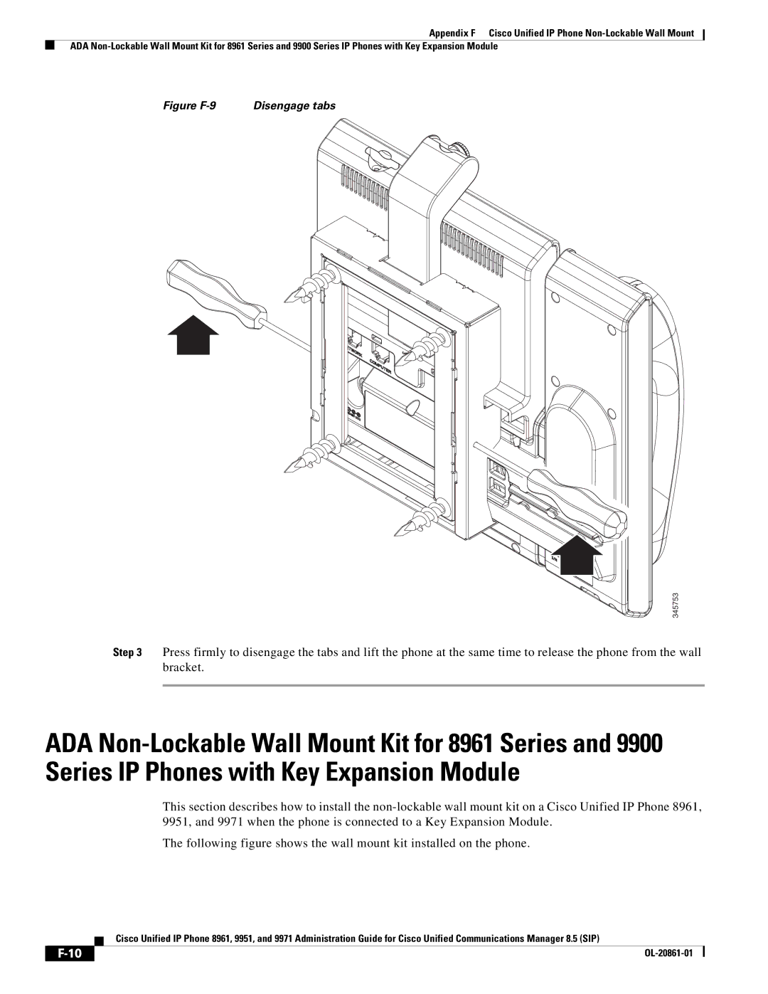 Cisco Systems 8961 manual Figure F-9 