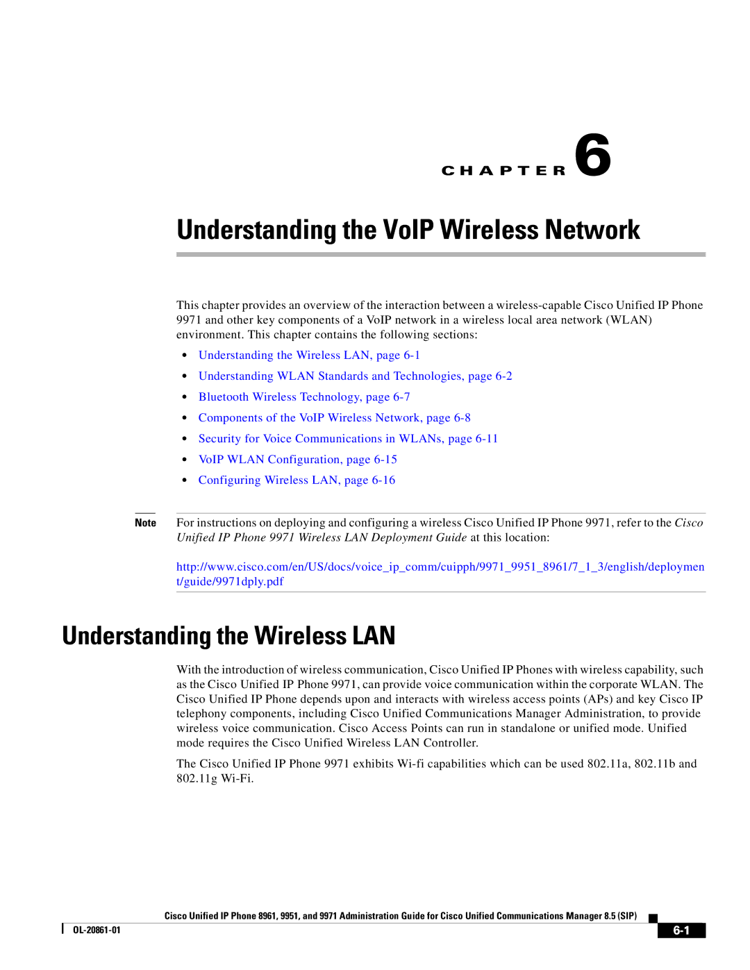 Cisco Systems 8961 manual Understanding the VoIP Wireless Network, Understanding the Wireless LAN 