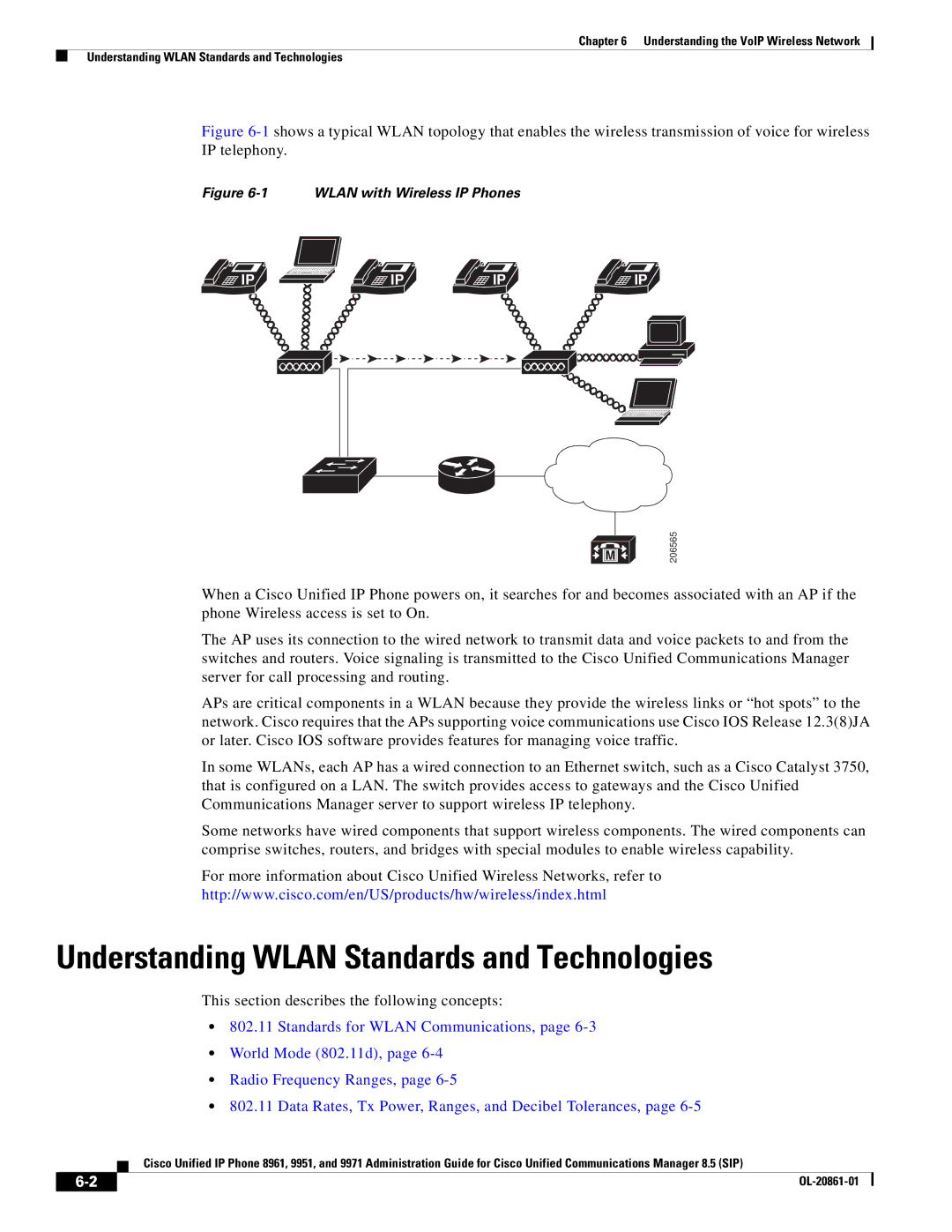 Cisco Systems 8961 manual Understanding Wlan Standards and Technologies, This section describes the following concepts 