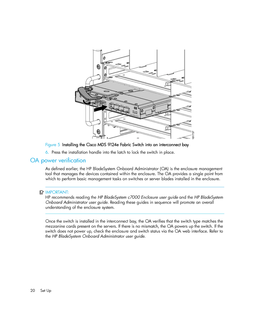 Cisco Systems 9124E manual OA power verification 