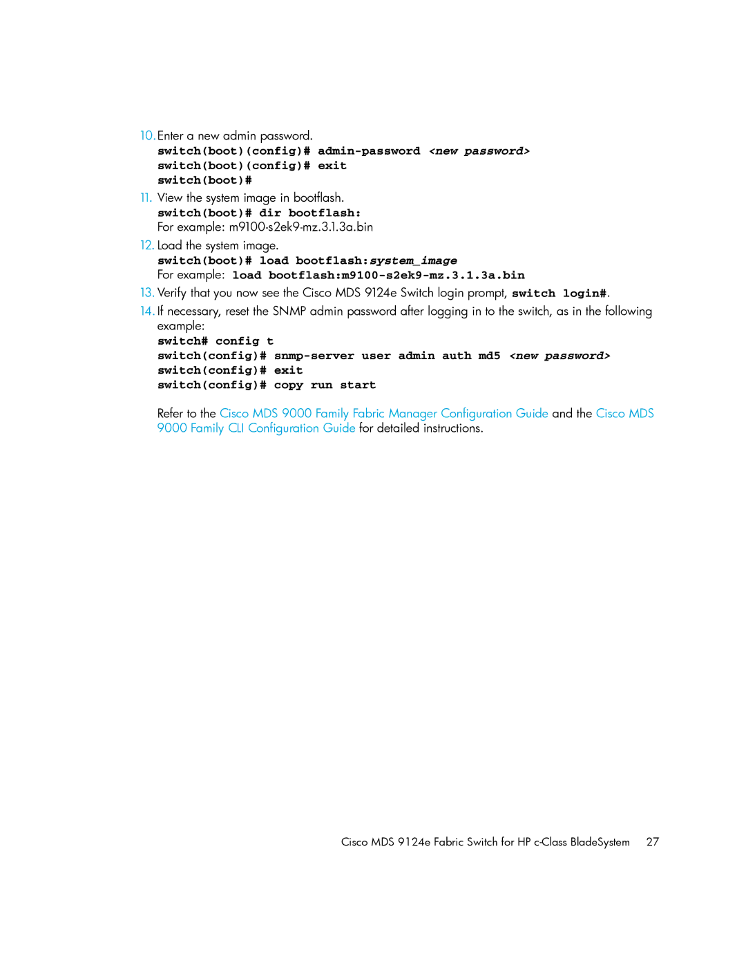 Cisco Systems 9124E manual Switchboot# dir bootflash 