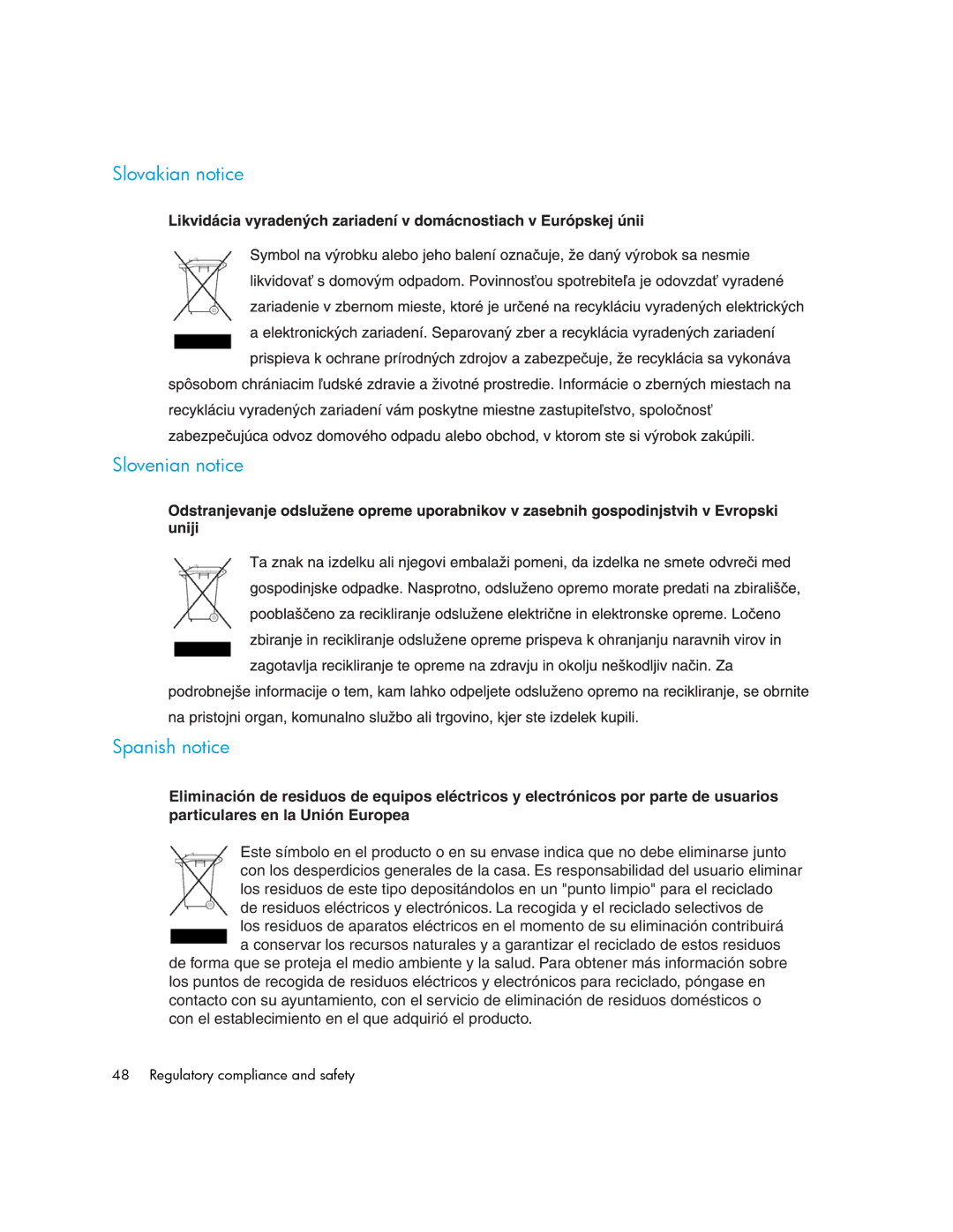 Cisco Systems 9124E manual Slovakian notice Slovenian notice Spanish notice 