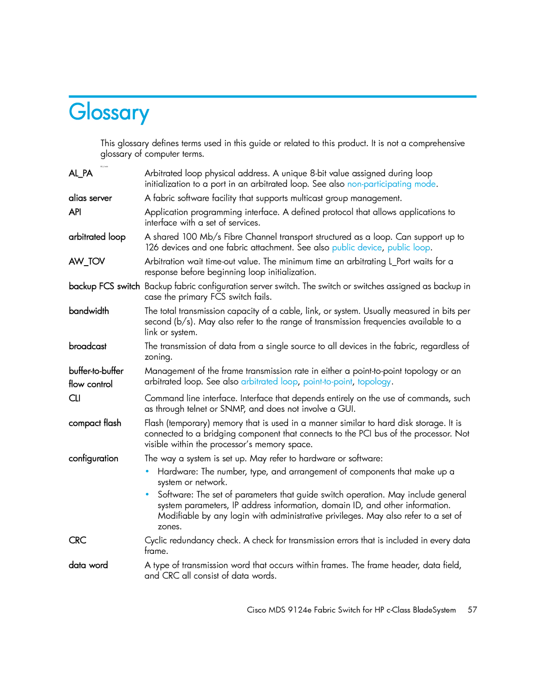 Cisco Systems 9124E manual Glossary 