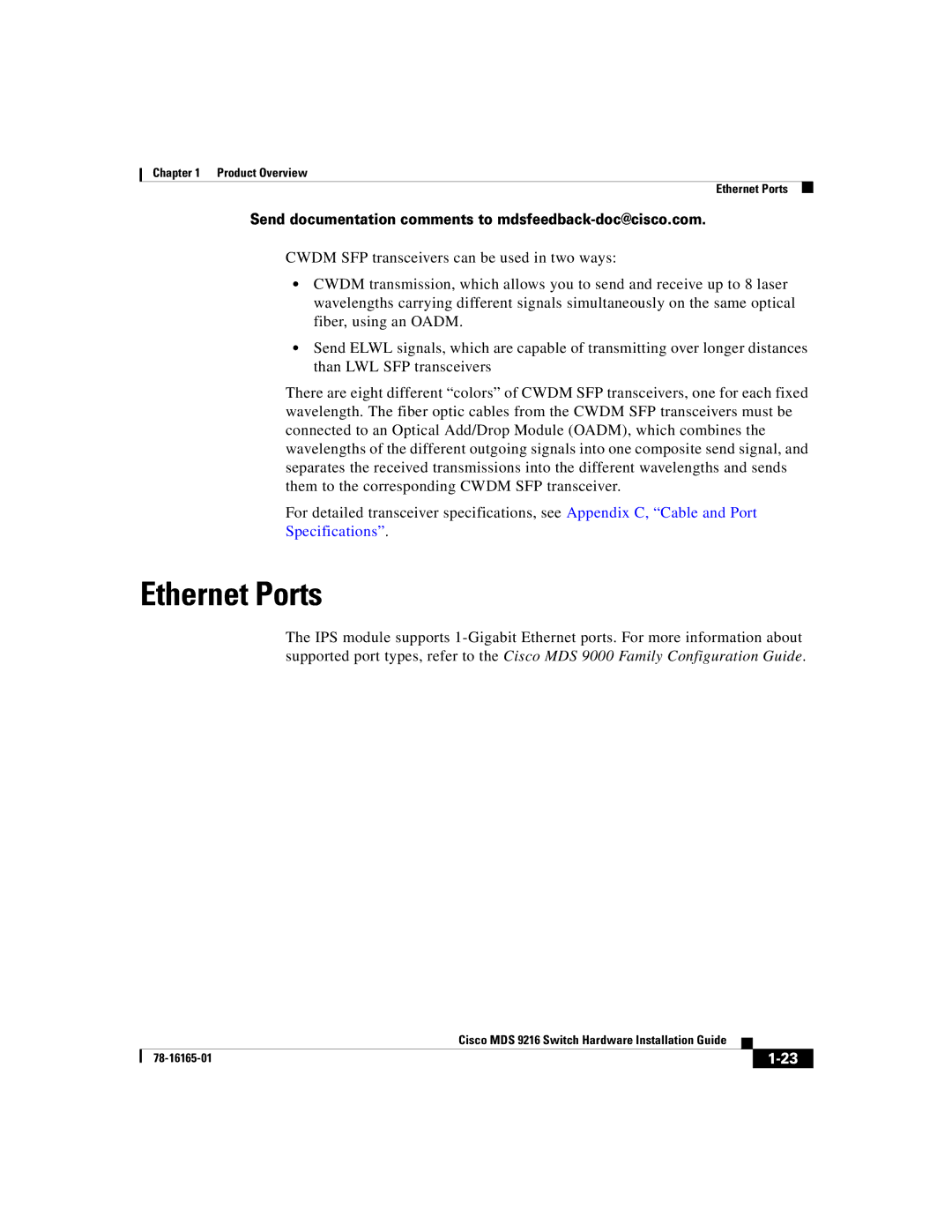 Cisco Systems 9216 manual Ethernet Ports 