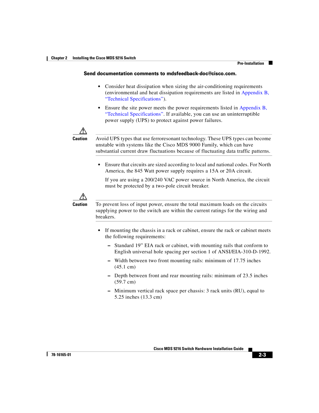 Cisco Systems 9216 manual Send documentation comments to mdsfeedback-doc@cisco.com 