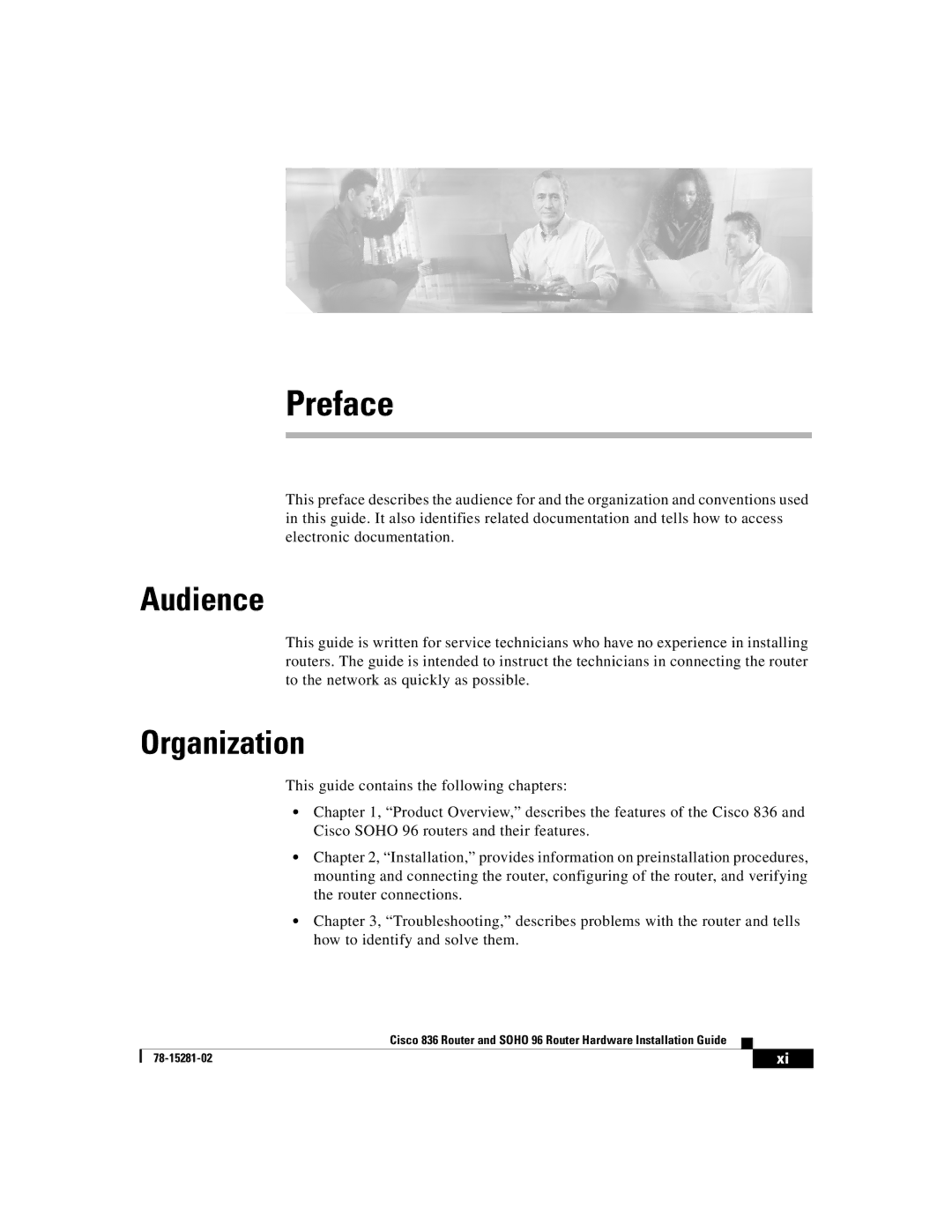 Cisco Systems 836, 96 manual Audience, Organization 