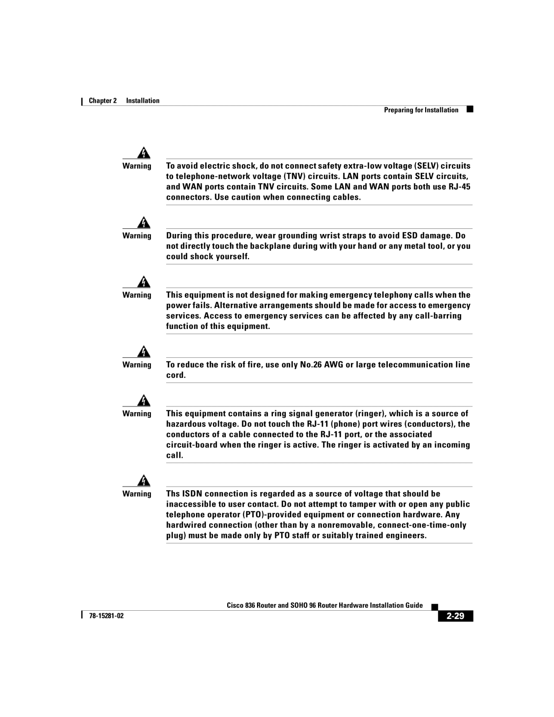 Cisco Systems 96 manual Installation Preparing for Installation 